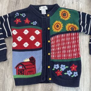 School house Cardigan Knit Barn 1994 The Eagles Eye Childs M 10-12